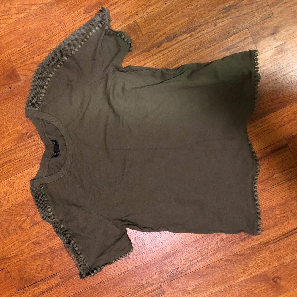 TOPSHOP Women's Size 0 Detailed Cropped Tee